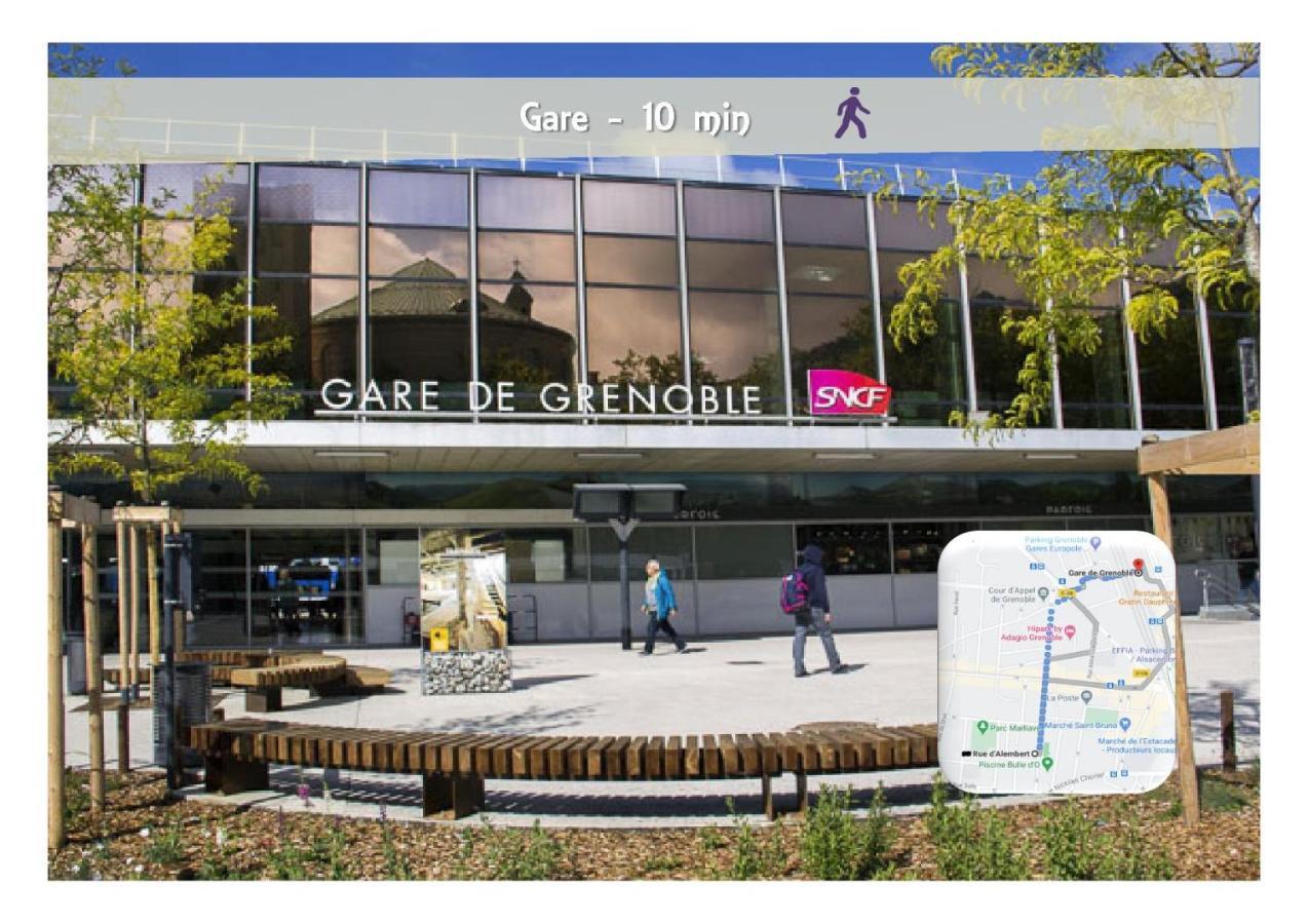 Le 62 - Spacieux T2 Avec Jardin, Parking & Tramway Grenoble Ngoại thất bức ảnh