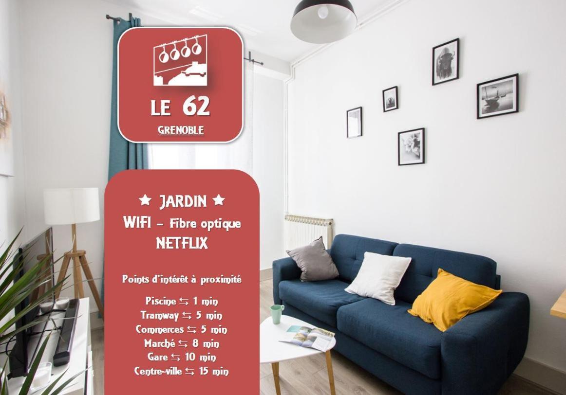 Le 62 - Spacieux T2 Avec Jardin, Parking & Tramway Grenoble Ngoại thất bức ảnh